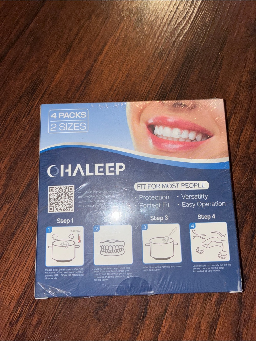 Blue Teeth Whitening Tray Kit - 4 Packs, 2 Sizes